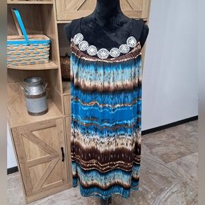 Vintage Another Thyme Women's 14 Knee Length Dress Abstract Print Tropical